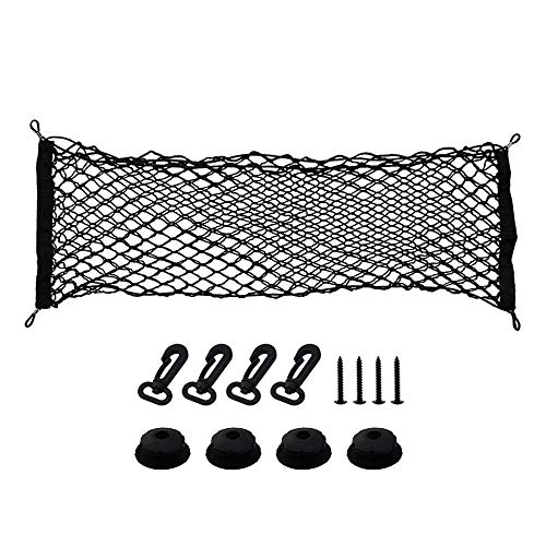 【送料無料】TKS カーゴネット トランクネット ラゲッジネット 90cm×40cm 2層ラバーネット 4フック 荷物固定 車載収納 落下防止 旅行 アウトドア キャンプ ドライブに