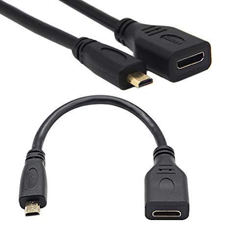 【送料無料】Rosebe ミニHDMIメスアダプタケーブルコードコンバータアダプタへのマイクロHDMIオス、15c..