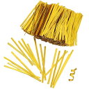 【送料無料】BESTOYARD ラッピングタイ 金 ワイヤータイ ビニタイ ハンドメイド ツイストタイ プレゼント 結束用 8cm 800本セット(ゴールデン)
