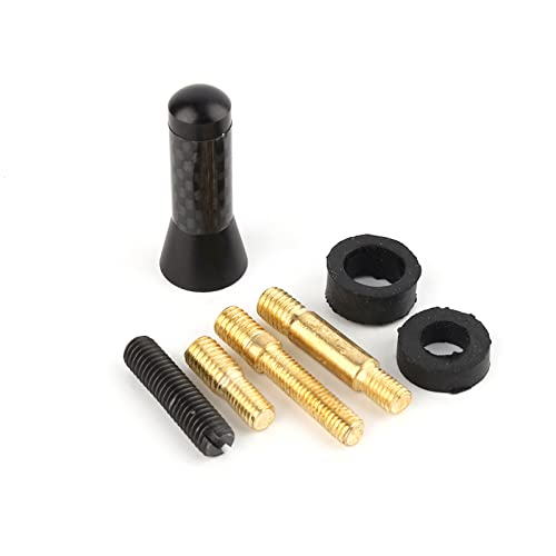 【送料無料】Jeenso アンテナねじ ミニカーショートアンテナ 炭素繊維+アルミニウム製 車用アンテナ 3.5 cm