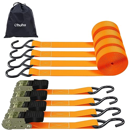 【送料無料】Ohuhu 荷締めベルト 荷物固定用ベルト 4.5m 幅25mm ラッシングベルト タイダウンベルト バ..