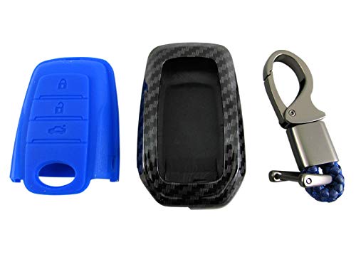 【送料無料】BRIGHTZ アルファードハイブリッド AYH30W カーボン調スマートキーケース 青 【 KEY−CASE−..