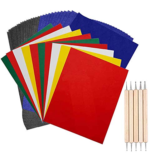 【送料無料】Yesallwas カーボン用紙 転写 A4 100枚 トレーシングペーパー 多色 カーボン紙 エンボスペ..