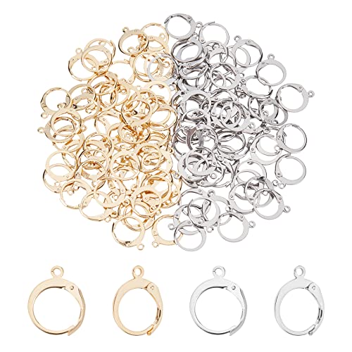 【送料無料】UNICRAFTALE 304ステンレス製レバーバックイヤリングパーツ ループ付き イヤクリップ ピア..