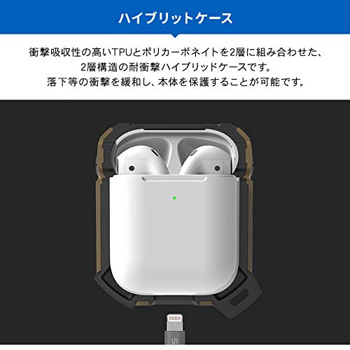 ������̵���ۡ�VRS�� AirPods �б� ������ �Ѿ׷� ����ӥ� �� ��Ǽ������ 2�ع�¤ �ϥ��֥�å� �׷� �ۼ� �ϡ��� ���С� ���ɻ� ��ɻ� �ݸ� ���������С� ���������꡼ [ Apple AirPods1 / AirPods2 Wireless Charging Case �������ݥå� �б� ] ACTIVE �ǥ����ץ�