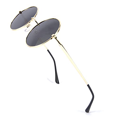 楽天windaruma【送料無料】[FEISEDY] サングラス メンズ 偏光 レトロ ラウンド フレーム サングラスレディースファッションカラフル サングラスB2528