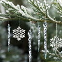 【送料無料】LEMESO クリスマスツリー オーナメント 飾り 雪の結晶 つらら 36点セット クリスマス 飾り インテリア デコレーション 紐付き キラキラ 装飾 飾り付け 雰囲気UP