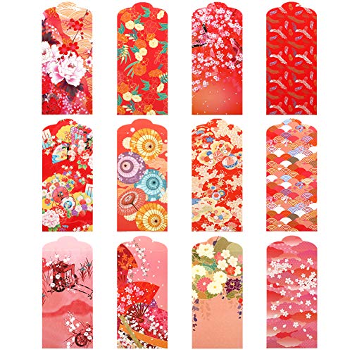 【送料無料】LEMESO ポチ袋 12枚入 お年玉袋 長札 ぽち袋 おとし玉袋 祝儀袋 和風 のし袋