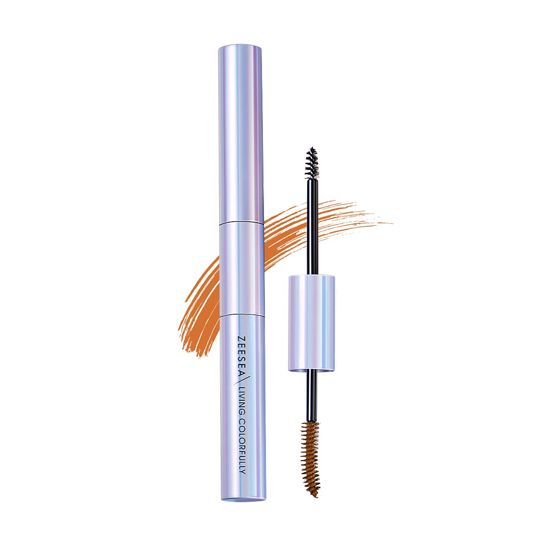 【送料無料】ZEESEA(ズーシー)ダイヤモンドシリーズ ダブルヘッドカラーマスカラ 色：02銀色ダイヤ + オレンジジャム