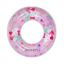 【送料無料】Deniko浮き輪 子供用 ベビー浮き輪 足入れ うきわ サンリオ ベビーフロート 浮き具 強い浮力 水泳リング 可愛い クロミ マイメロディ 水遊び お風呂 プール 海水浴 キッズ 男の子 女の子 色:ハローキティ、サイズ:70#