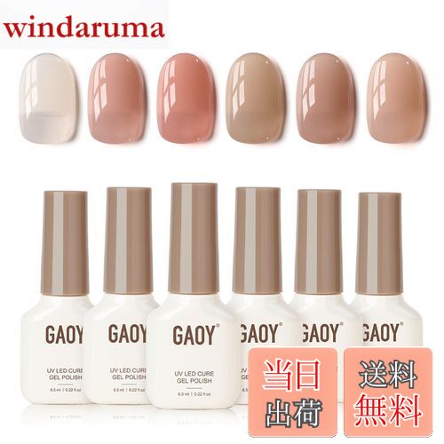 【送料無料】GAOY ジェルネイル 6色セット カラージェル シアーカラー UV・LED対応 ソークオフジェル ..