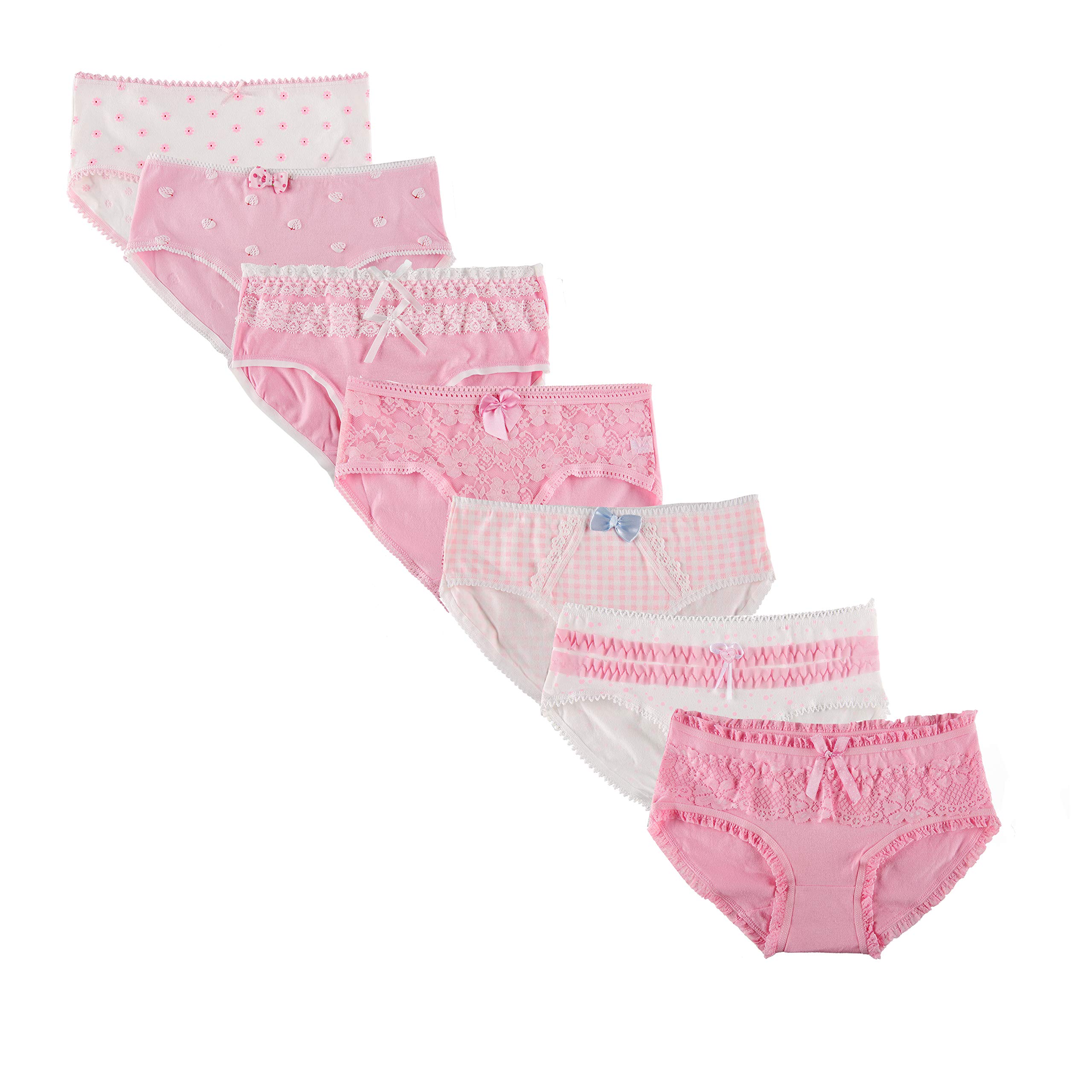 【送料無料】[Masonanic] （マソンナーニ） レディースショーツ 婦人 ショーツ ローウエスト 7枚 セット 下着 パンツ 綿 女性 用 ランジェリー 女の子ショーツ … 色：ピンク系、サイズ：XL