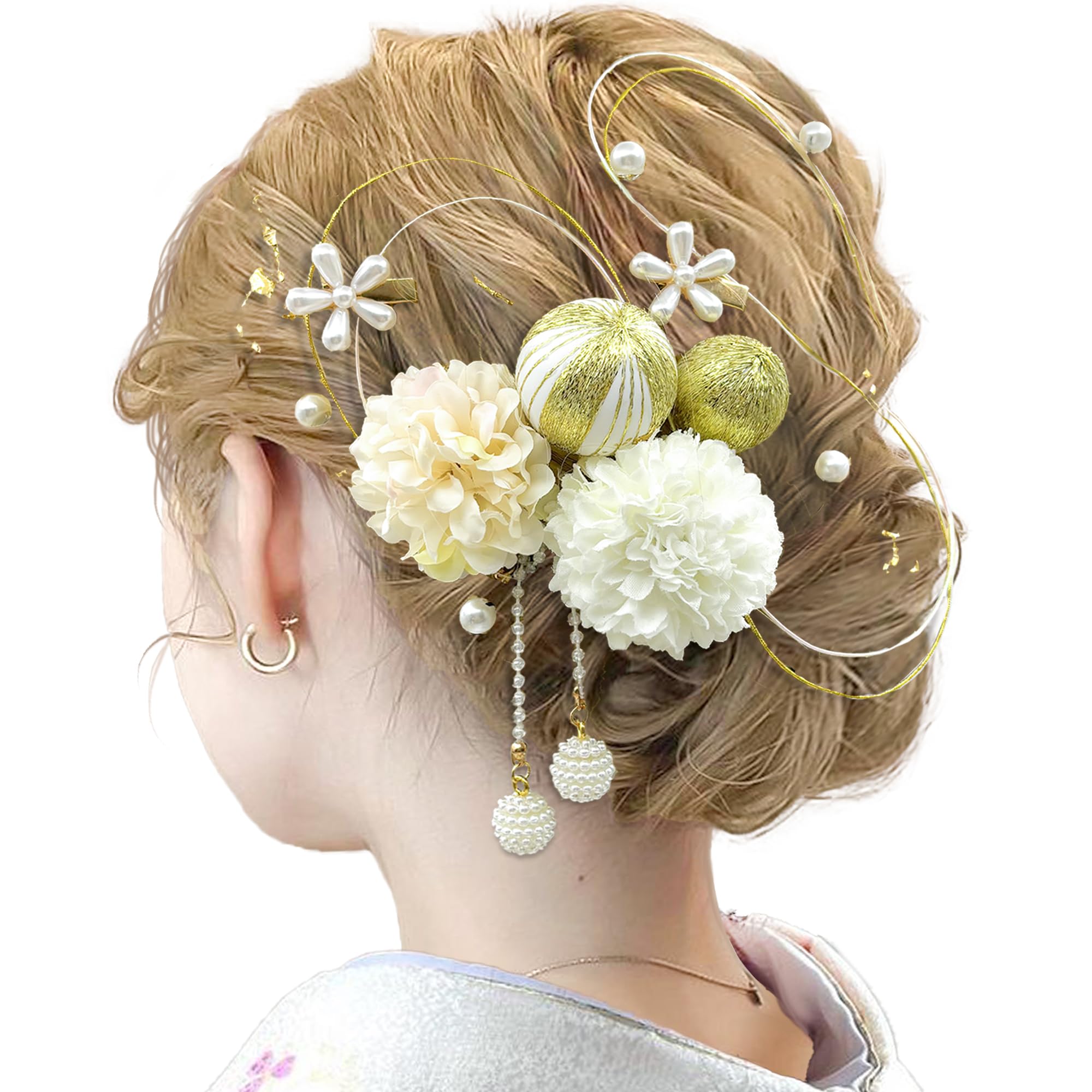 【送料無料】【JZOON】浴衣 髪飾り 15点セット 成人式 卒業式 振袖 和装 着物 袴 ドライフラワー 金箔 ..