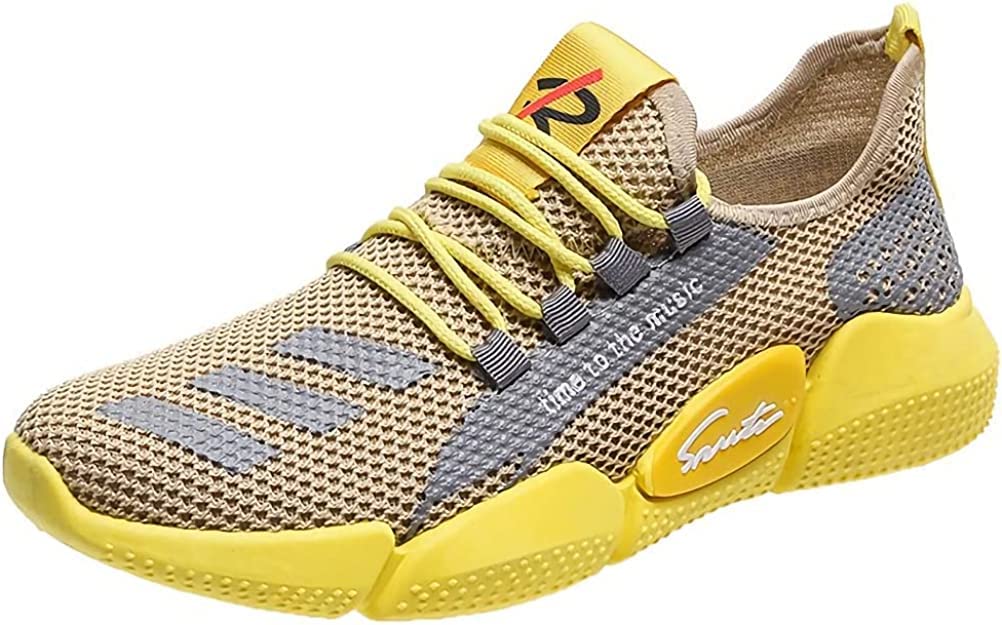 【送料無料】[エンプティオ] メッシュ スニーカー エアー フィットネス かかと踏める スポーツ メンズ 色：カナリーイエロー、サイズ：26.5 cm