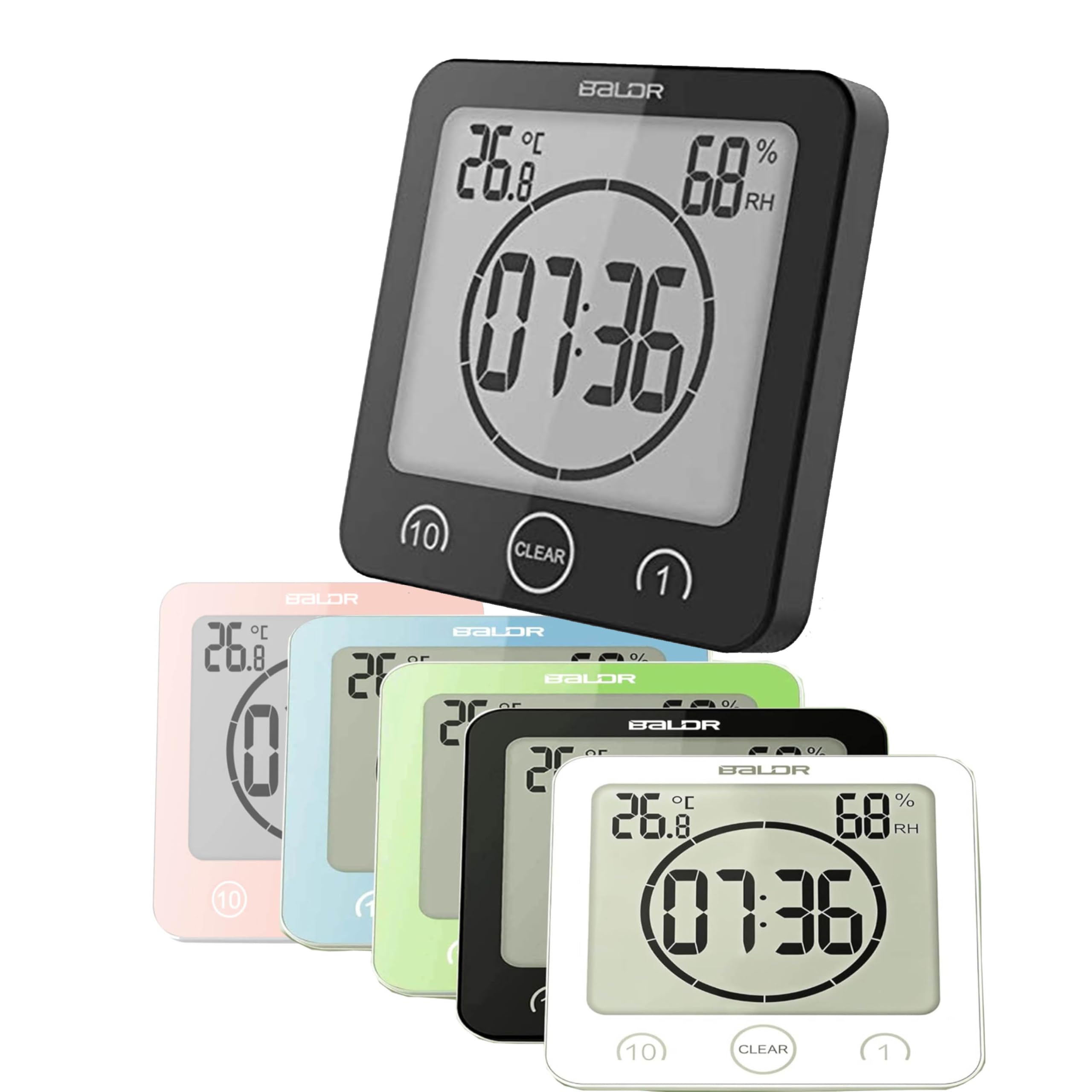 【送料無料】Aiyoupin 防水時計 デジタル お風呂用 LCD大画面 シャワー お風呂デジタル 液晶 吸盤 壁掛..