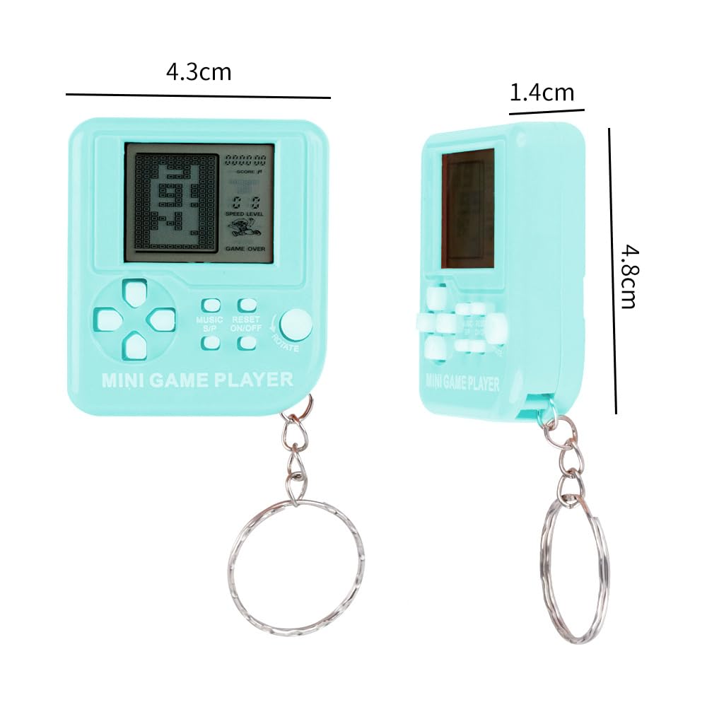 【送料無料】テトリスゲーム機子供用ゲーム機ミニ電子ゲーム機キーホルダーレトロ解凍小さなおもちゃレトロクラシック機ーアクセサリーゲーム機趣味学生プレゼント 色：グリーン 2