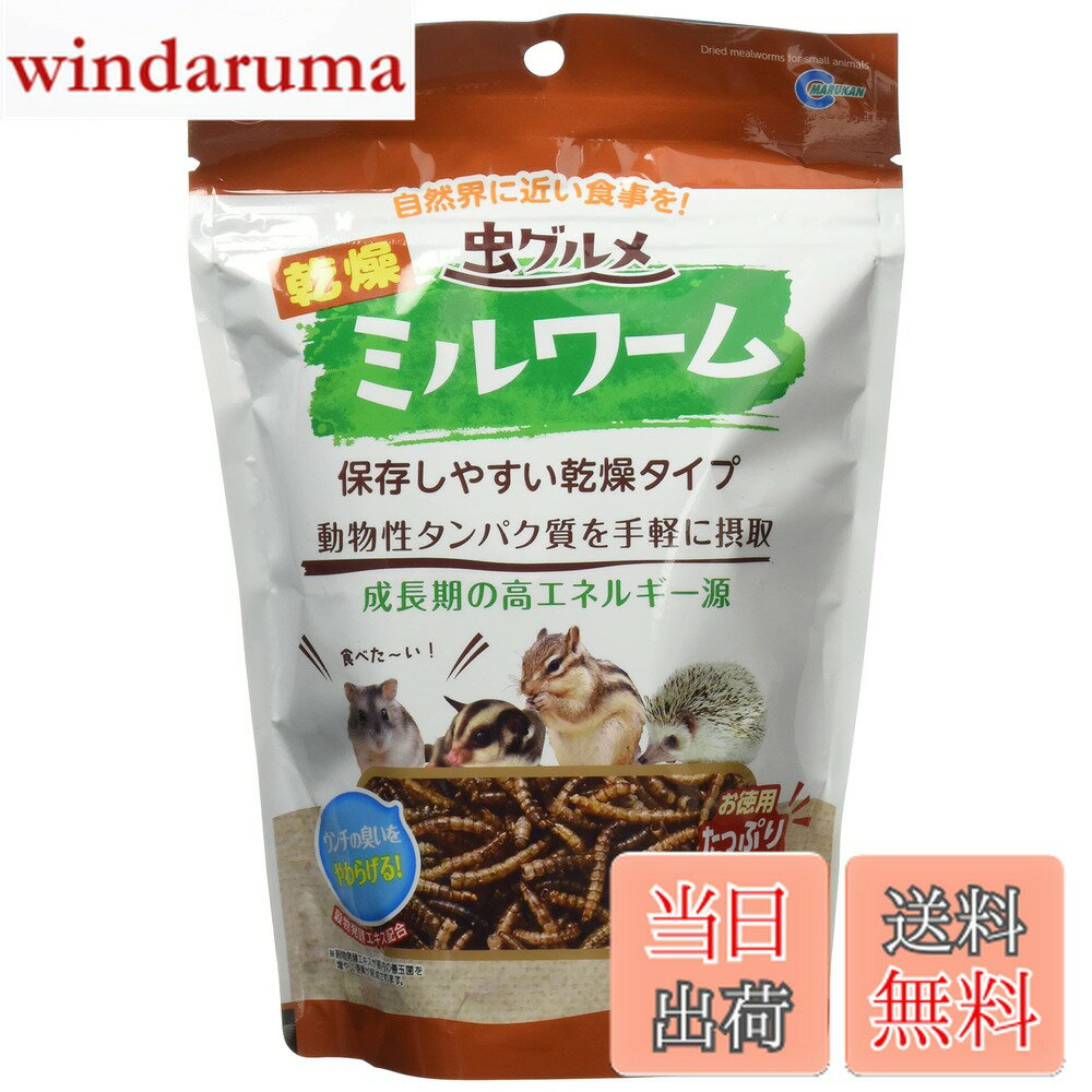 【送料無料】ミニマルランド 虫グルメ 乾燥ミルワーム お徳用 80グラム (x 1) サイズ：80グラム (x 1)