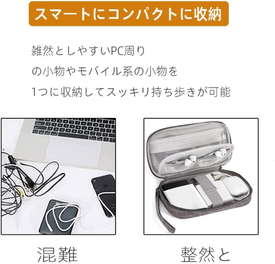 【送料無料】Renjzle ガジェットポーチ ケーブル収納ポーチ 3層タイプ トラベルポーチ 充電ケーブル 充電器 イヤホーンコード SDカード USBメモリ マウス収納バッグ PC小物入れポーチ 大容量 小型 薄型 軽量 防水 旅行 出張 便利 (Black) windaruma-10140198 windaruma サンプル画像3