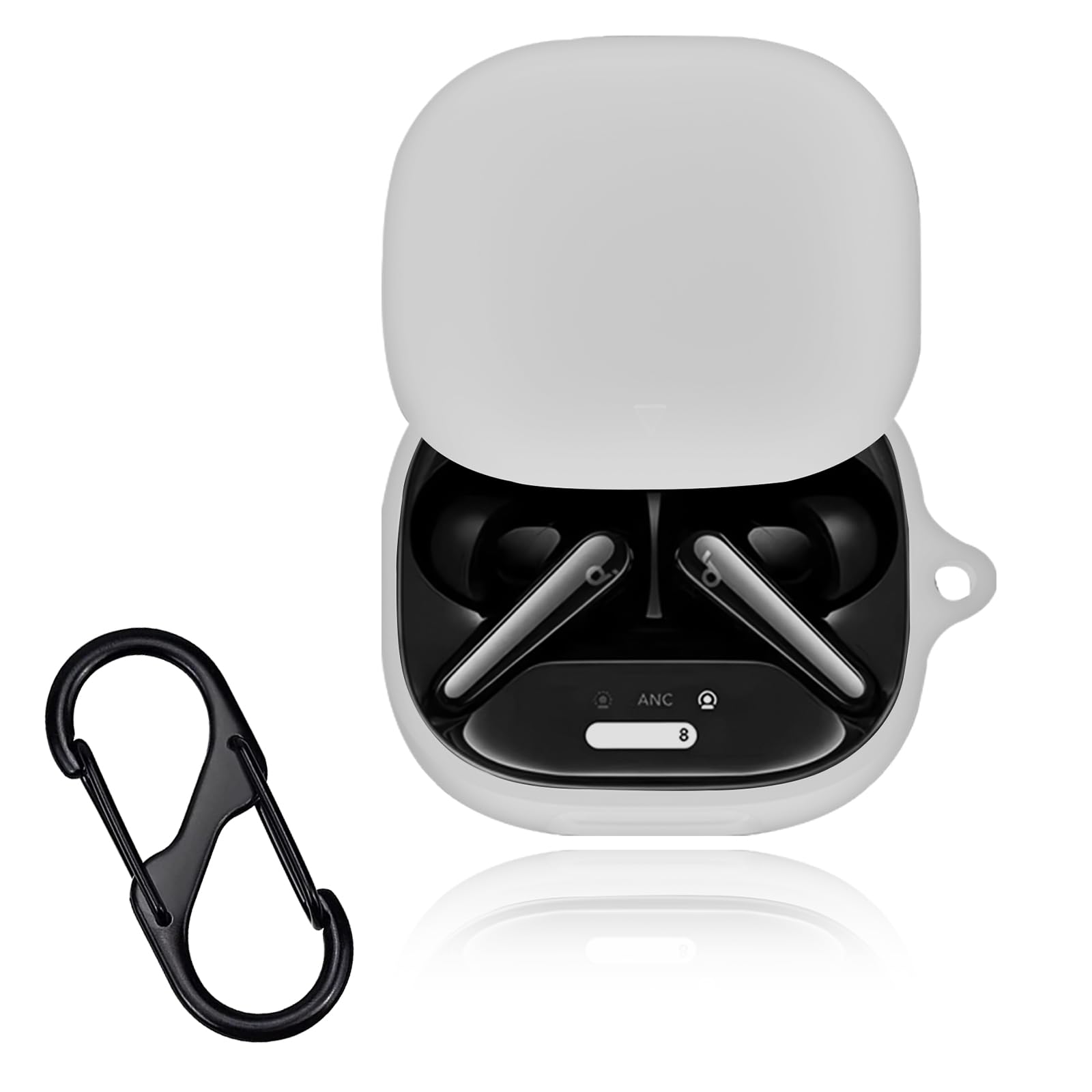 【送料無料】For Anker Soundcore Liberty 4 Pro ケース 全面保護カバー Greerass シリコンケース キズ防止 耐衝撃 充電対応 紛失防止 防水 防塵 着脱簡単 シリコン製 落下防止 柔らかい 軽量 收納ケース Anker Soundcore Liberty 4 Pro 用 保護カバー (グレー)