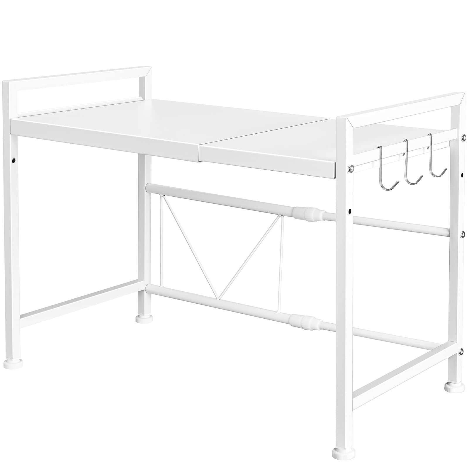 【送料無料】GAWOOW レンジ上ラック レンジラック 伸縮式 棚板高さ調節可