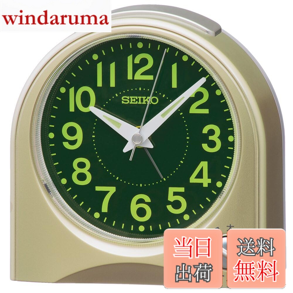 【送料無料】セイコークロック(Seiko Clock) 目覚まし時計 置き時計 アナログ 薄金色パール 115×115×55mm KR520G