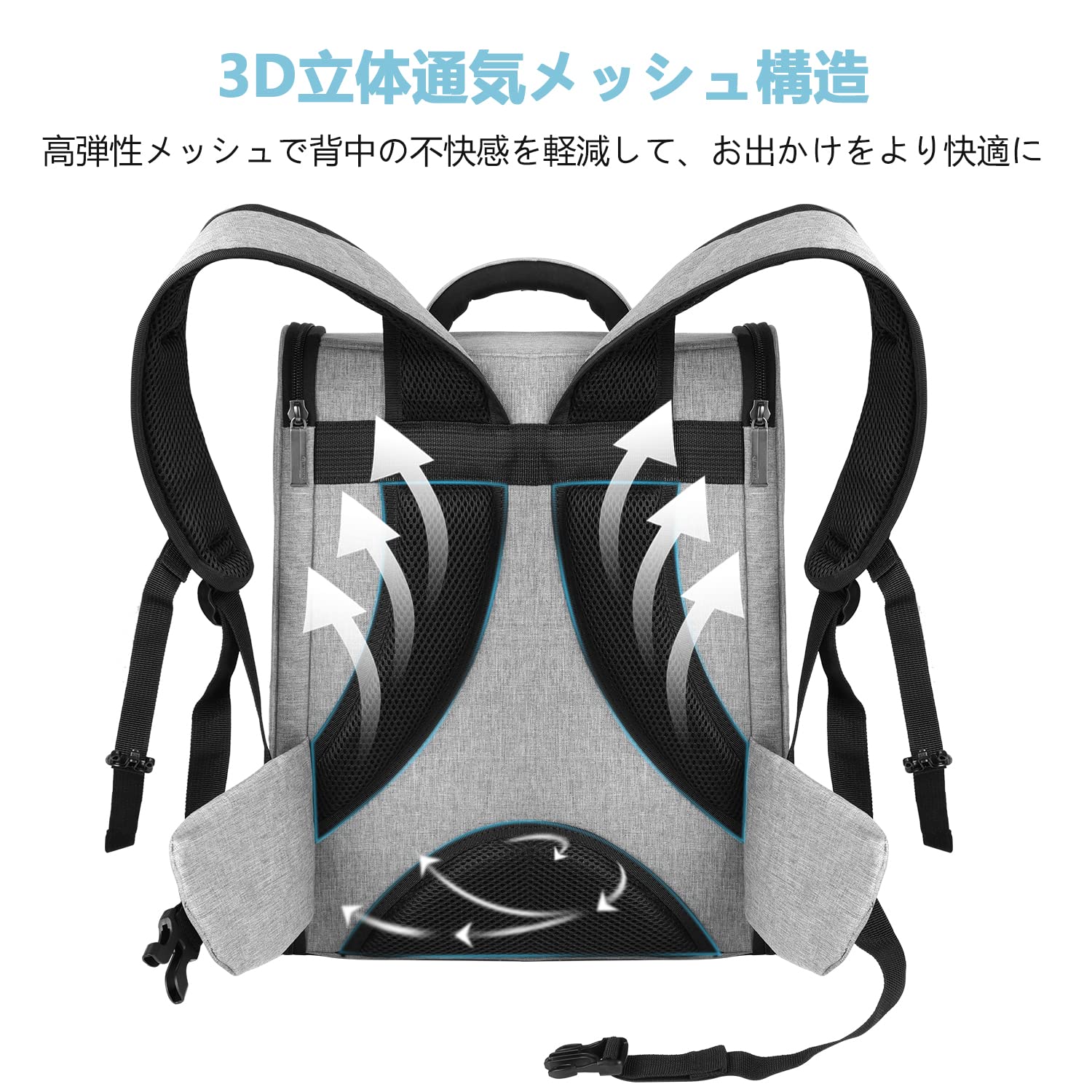 【送料無料】Tresbro 最新型 ペット 犬 猫 リュック カーテン付き 折り畳み式の キャリーバッグ 飛び出し防止リード付き 出かける 便利な犬用 猫用キャリーリュック 小型犬・小動物用 旅行/通院/災害避難に最適 ペットキャリー グレー windaruma-10172351 windaruma サンプル画像3