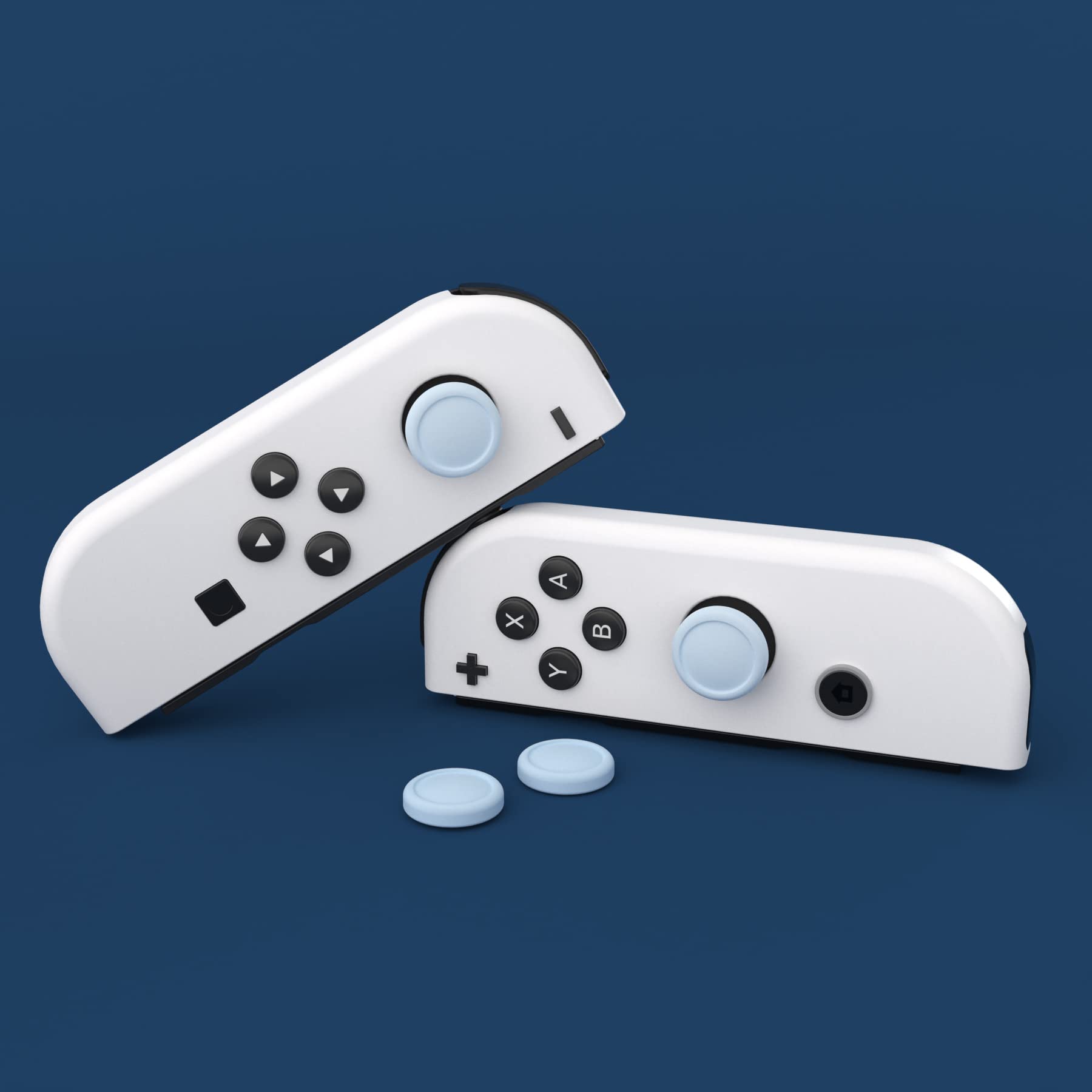 windarumaの【送料無料】PlayVital Nintendo Switchに対応用ジョイスティックキャップ、Switch Liteに対応用サムスティックキャップ、Switch有機elモデルに対応用シリコンアナログスティックキャップカバー、 Switchに対応 & Switch Lite に対応& Switch OLEDに対応用サムグリップロ｜アングル3