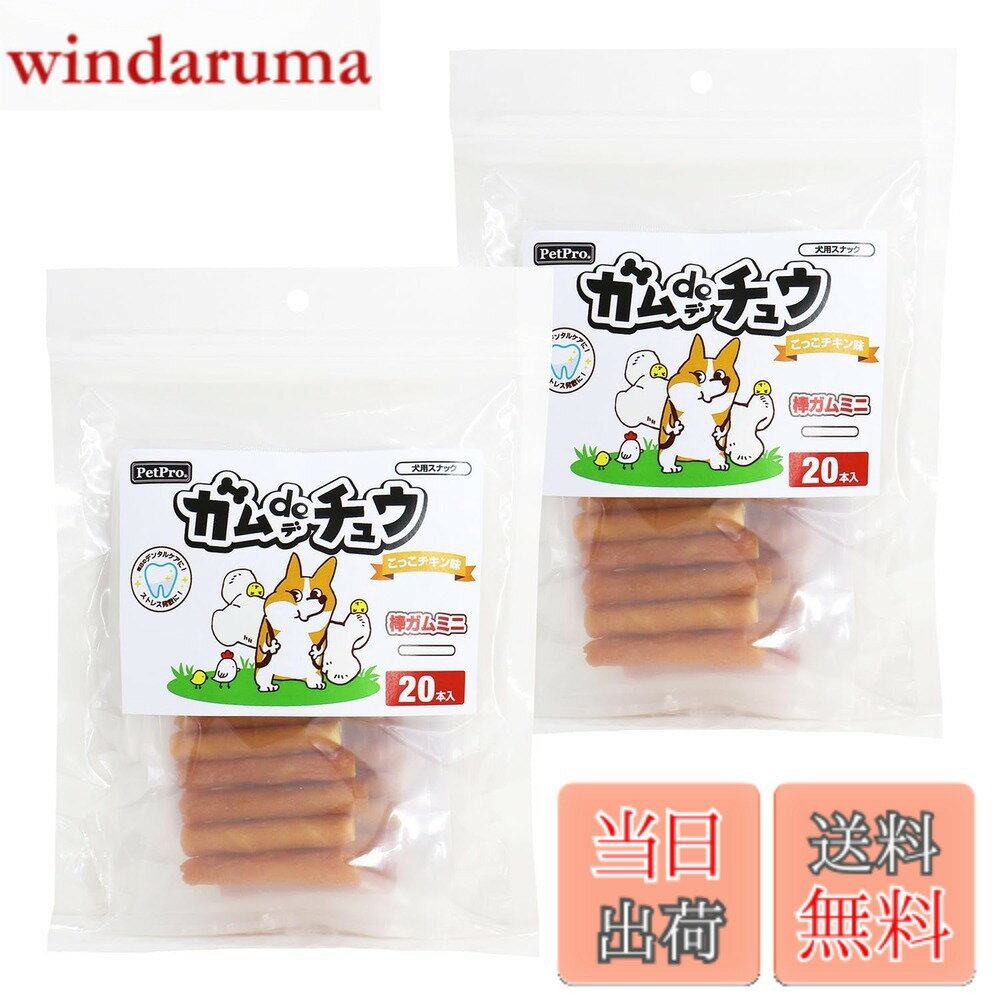 【送料無料】ペットプロ ガムdeチュウ こっこチキン味 棒ガムミニ 20本x2個セット