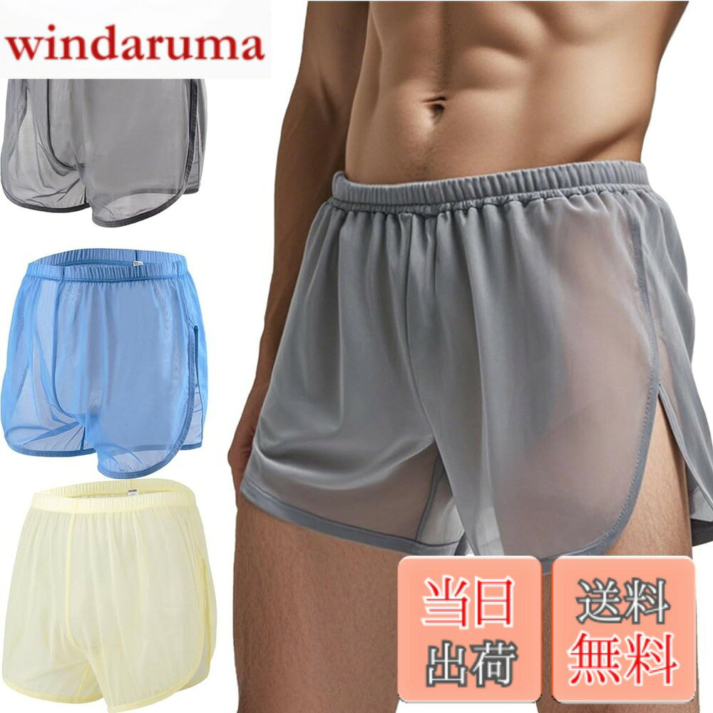 Rakuten - 【送料無料】[ZONBAILON] トランクス メンズ ボクサーパンツ メッシュ 冷感 セクシー 通気 ブリーフ パンツ ショート
