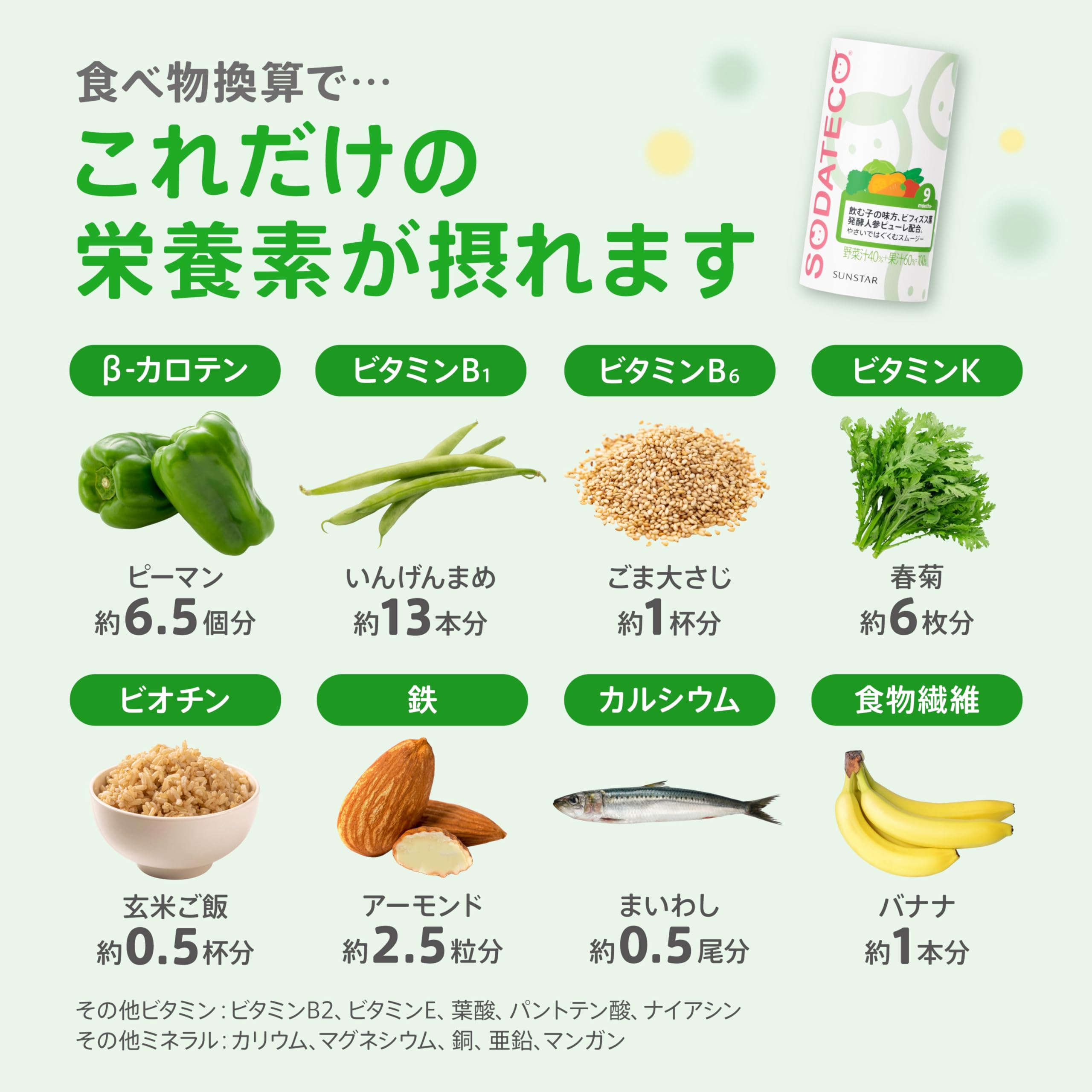 【送料無料】サンスター SODATECO(ソダテコ)やさいではぐくむスムージー2個組野菜...