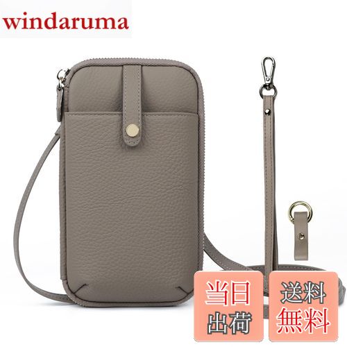 【送料無料】[imeetu]スマホショルダー お財布ショルダー スマホポーチ レディース 本革 多機能 落下防..