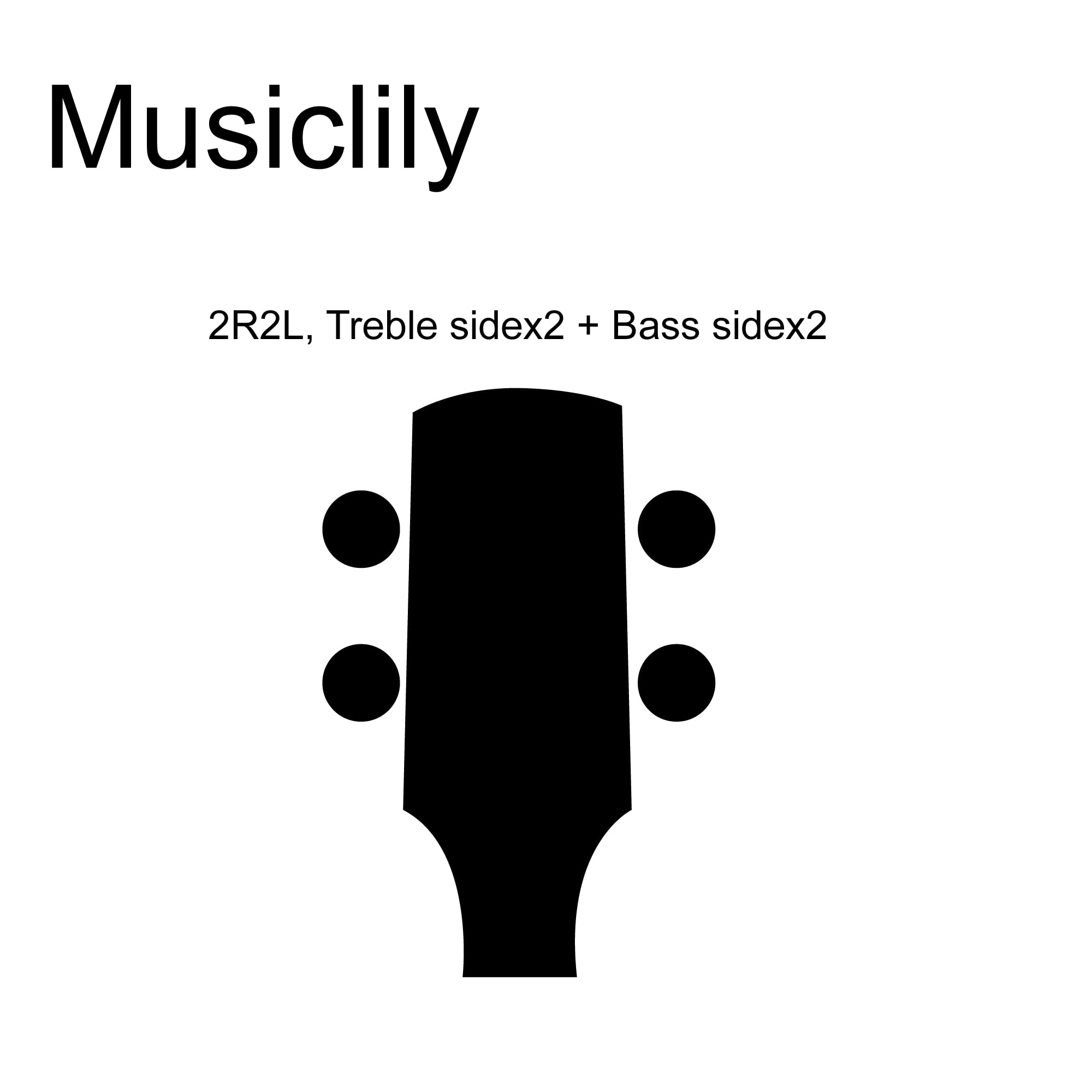 【送料無料】Musiclily Basic L2+ R2 オープンギア ベースペグ 糸巻き4弦 Ibanezス...