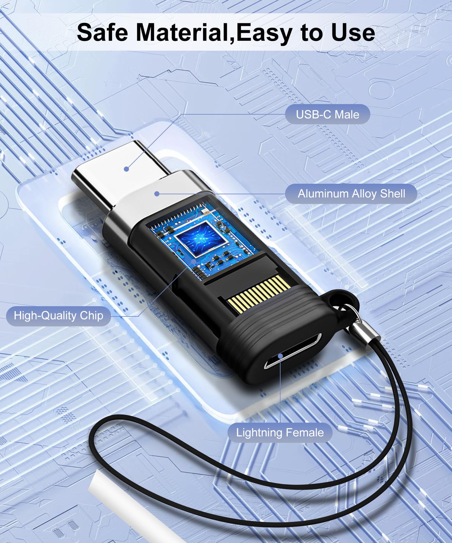 【送料無料】leizhan ライトニングメス-USB-Cオス変換アダプタ（2ピース）、Type-C...