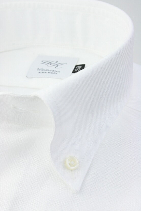 【L(41-85)】(ウィンザーノット) Windsorknot オックスのボタンダウンシャツ 白無地 日本製 綿100% 細身 ドレスシャツ( 送料無料 )|結婚式 ギフト ブランド プレゼント おしゃれ