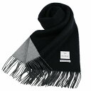 フェアファクス FAIRFAX リバーシブル マフラー カシミヤ100% メンズ ブラック×チャコールグレー×ライトグレー パネル切り替え 無地