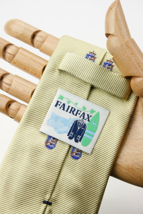 フェアファクス FAIRFAX ネクタイ クレストタイ イエロー レップ織 シルク100% 日本製 ハンドメイド