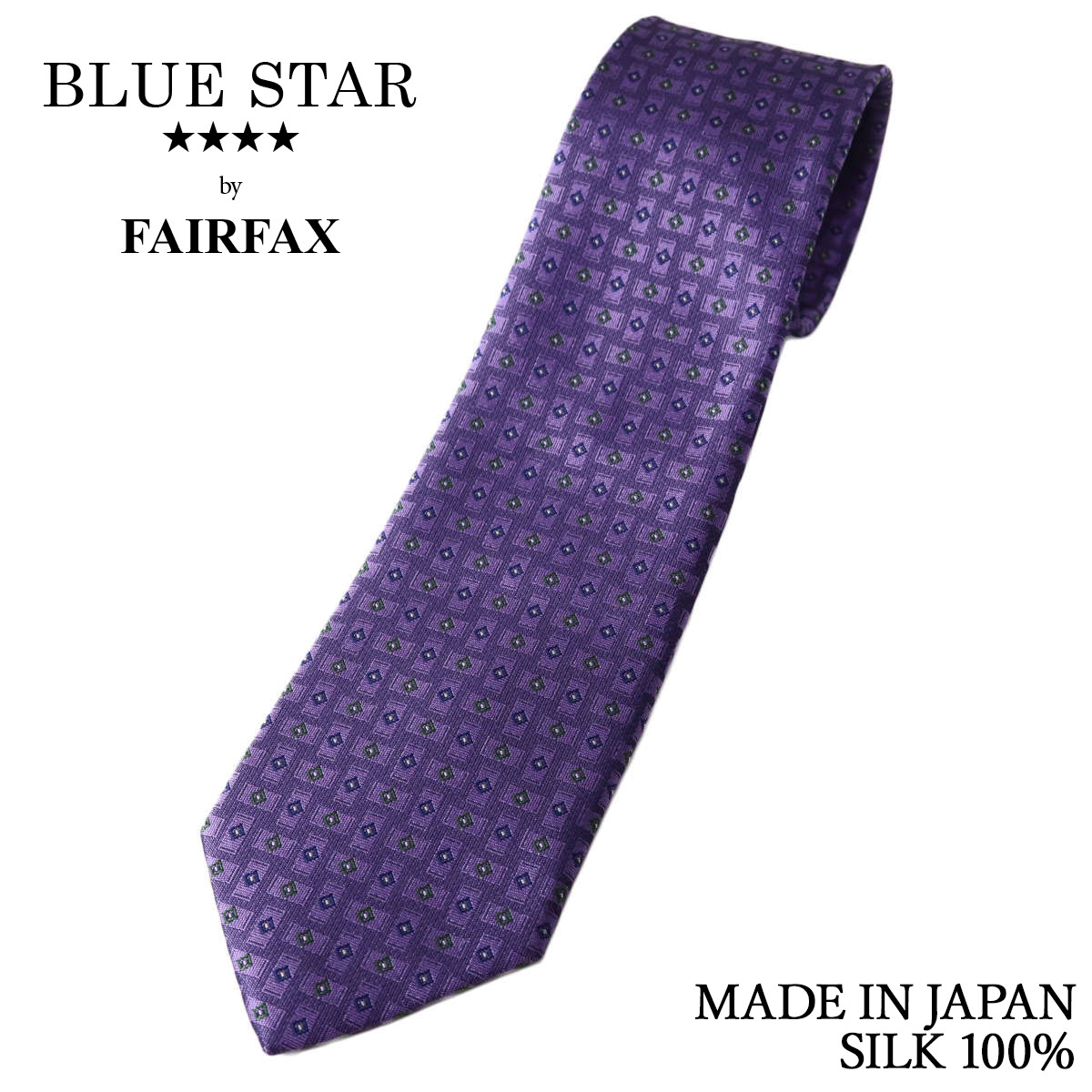 【店内全品P10倍 お買い物マラソン】 フェアファクス FAIRFAX ネクタイ マイクロ小紋 ラベンダー シルク100% 日本製 ハンドメイド メンズ バレンタイン
