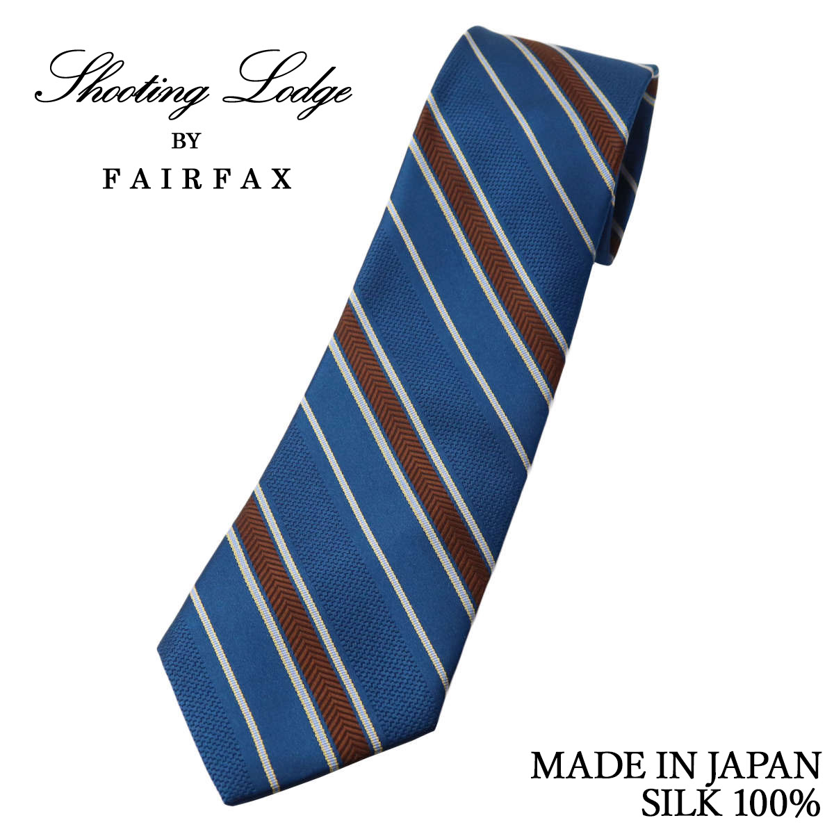 Rakuten - フェアファクス FAIRFAX ネクタイ ストライプ 織り柄 ターコイズブルー シルク100% 日本製 メンズ 父の日