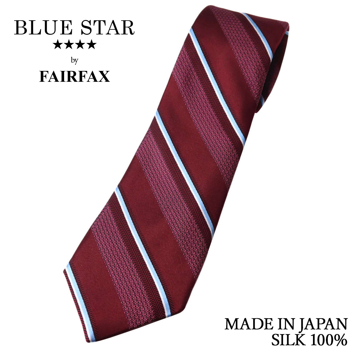 Rakuten - フェアファクス FAIRFAX ネクタイ ストライプ レッド系 ガーネット濃淡 シルク100% 日本製 ハンドメイド メンズ 父の日