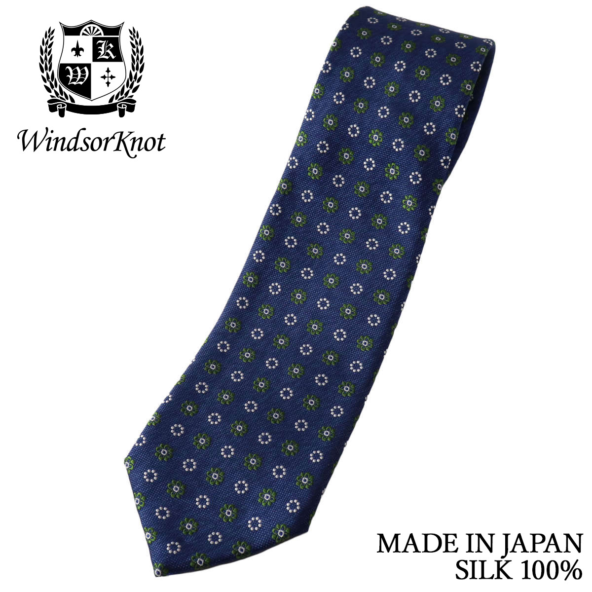 ◆ Windsorknot 2nd(ウィンザーノット セカンド)◆ 日本人に合う英国トラディショナルスタイルを追求し続けるブランド「Windsorknot」 英国トラディショナルは、メンズファッションのルーツでもあり 英国紳士の文化とともに長い時間を掛けて築き上げられてきました。 その、スタイルへの憧れが、このブランドの根底にあります。 英国の文化、歴史に敬意を払い、紳士の装いとして守るべきルールは守りながら、 日本の気候に合わせた生地を使い、日本人の体形に合わせたサイジングで仕上げ、 日本人が日本で生活するのに最適な仕様を取り入れています。 私達のつくるドレスシャツとネクタイが、 あなたのVゾーンに、紳士的で、堂々とした印象を与えてくれることでしょう。 Windsorknot | Windsorknot 2nd【コンビニ受取対応商品】】※お使いのモニターによっては実際の色合いとは異なって見える場合がありますのでご了承下さい。ブランドWindsorKnot(ウィンザーノット) セカンド商品番号jg28054大剣の幅約8cmタイの長さ約145cmベースカラー浅いネイビー素材シルク100%素材特徴深みのある色合いと、マットな質感に控えめな光沢を備えたシルク100％生地。 上質な弾力としなやかさがあり、締めやすく、ノット下に美しいディンプルをつくりやすいのも特徴です。商品特徴「セピア調の色合いが魅力の、レトロな小紋タイ」 2種類の小紋を組み合わせ、縦横の色の重なりで、少し褪せたようなセピア調の色合いを表現しました。 ざっくりとしたバスケット調の織りが、豊かな表情を生み出します。 どこか懐かしさを感じさせるデザインで、クラシックなスーツスタイルを演出します。 熟練の職人がひと針ひと針丁寧に縫い上げ、美しく仕上げています。当店通常価格9,350円（税込）生産国日本 MADE IN JAPAN発売元ウィンザーノット※生地の裁断場所により、柄配置は写真と異なる場合がございます。 表記と実寸法に若干の誤差がある場合があります、予めご了承ください。