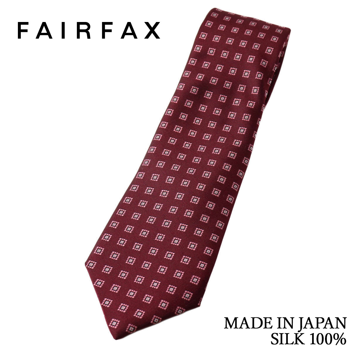Rakuten - フェアファクス FAIRFAX ネクタイ 小紋 ツイル織 ガーネットレッド シルク100% 日本製 ハンドメイド メンズ 父の日