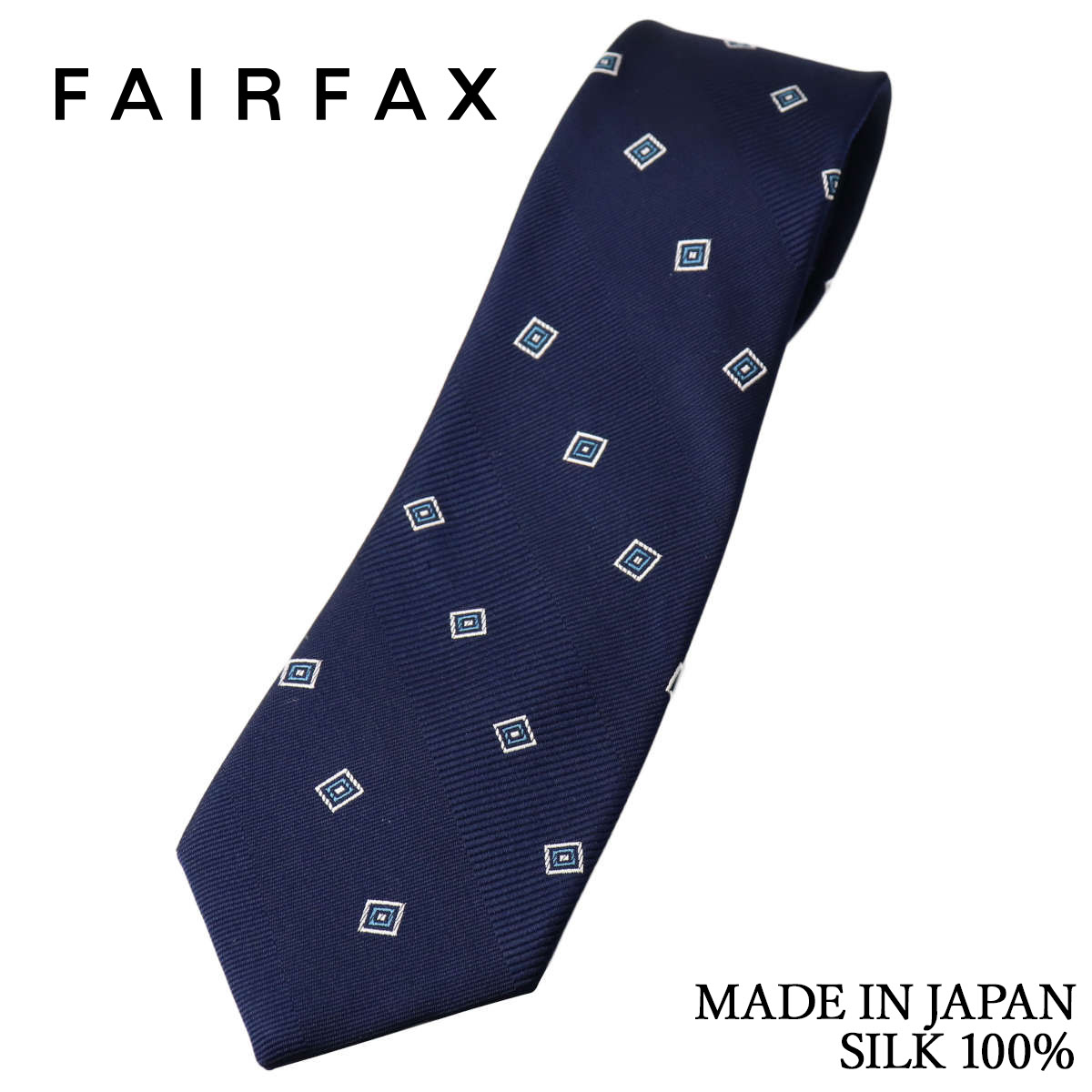 Rakuten - フェアファクス FAIRFAX ネクタイ 小紋 シャドーストライプ レップ織 ネイビー 京都丹後生地 シルク100% 日本製 ハンドメイド メンズ 父の日