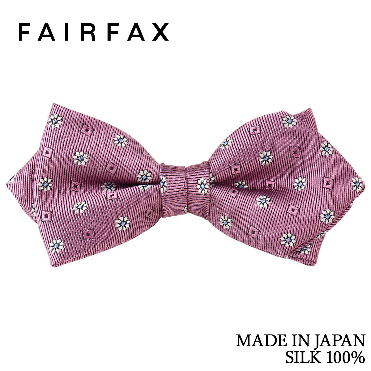 Rakuten - フェアファクス FAIRFAX 蝶ネクタイ メンズ オーキッドピンク 花柄小紋×シャドー小紋 シルク100% ポインテッドタイプ レディタイ 日本製 フリーサイズ 父の日