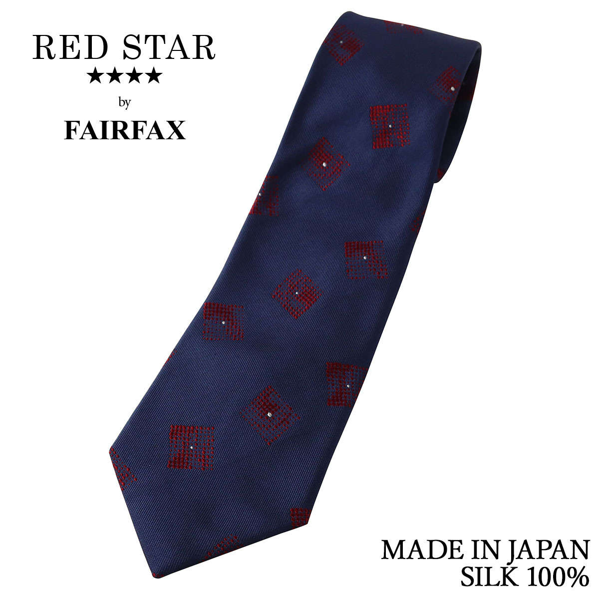 Rakuten - フェアファクス FAIRFAX ネクタイ メダリオン柄 ネイビー イタリア生地 シルク100% 日本製 ハンドメイド メンズ 父の日
