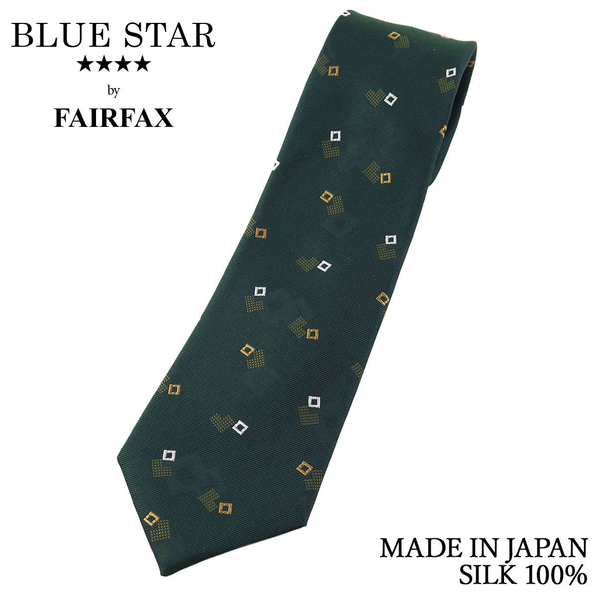 Rakuten - フェアファクス FAIRFAX ネクタイ 小紋柄 グリーン 織柄 シルク100% 日本製 ハンドメイド メンズ 父の日