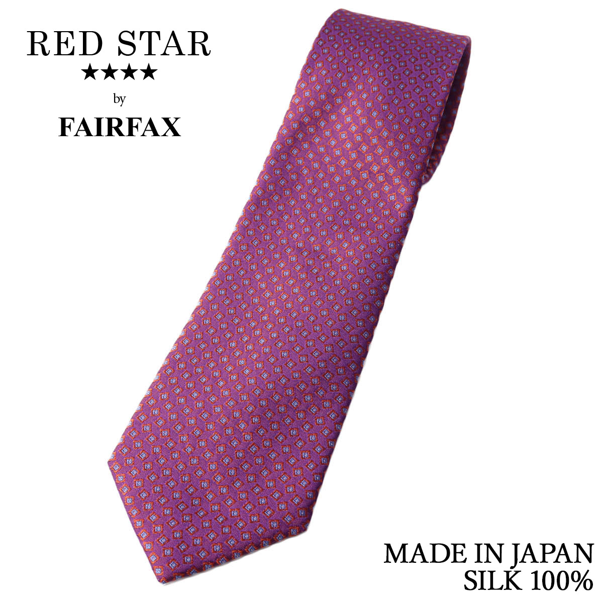乐天商城 - フェアファクス FAIRFAX ネクタイ マイクロ小紋柄 パープル イタリア生地 シルク100% 日本製 ハンドメイド メンズ