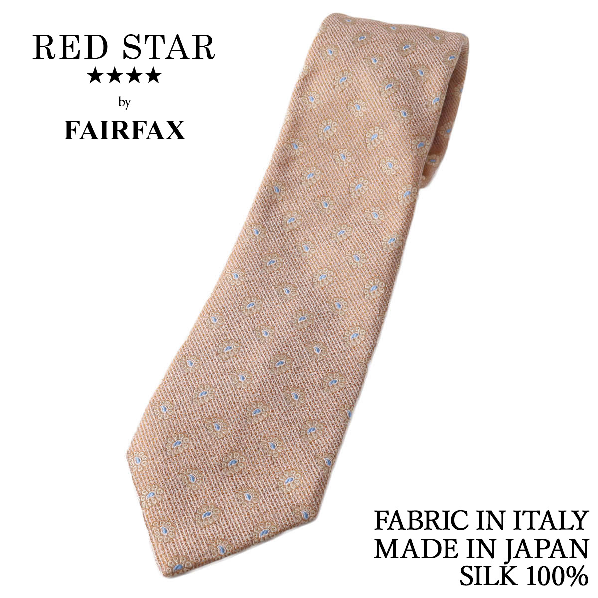 Rakuten - フェアファクス FAIRFAX ネクタイ ペイズリー小紋 パステル オレンジ イタリー生地 シルク100% 日本製 ハンドメイド メンズ 父の日