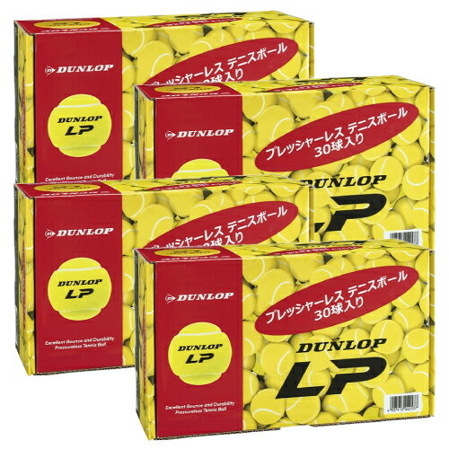 ダンロップ ダンロップ LP 4箱セット 10ダース(1箱30球入/4箱/120球)( DUNLOP LP DLPCS120 ) ノンプレッシャー 硬式テニスボ...