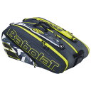 バボラ PURE AERO RACKET HOLDER×12 （751221 GRY×YE×WH）[BabolaT BAG バッグ] 22FW