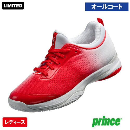 メーカープリンス 品名VENUSMASH LD AC 品番DPSVA1LD-262 サーフェスオールコート 対象性別レディース サイズ22.5-25.5cm カラーレッド×ホワイト(262) 幅マルチフィット（2E〜4E対応） 素材(アッパー)人工皮革＋合成繊維 素材(ミッドソール)モールデッドEVA+WOMEN'S DOUBLE SHANK＋P-Spring LITE 素材(アウトソール)耐摩耗ラバー 機能VENUSMASH TECHNOLOGYWOMEN'S PMF SOLEMarshmallow Mesh 発売日2026年9月 備考（公財）日本ソフトテニス連盟公認商品 杉山愛プロ監修足を入れた瞬間、思わず笑顔になってしまうマシュマロのようなやわらかさ